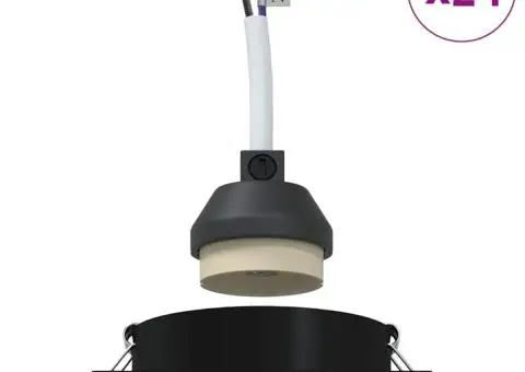 Spotlight-uri încastrate 24 buc Pătrat GU10 Negru 91x91 mm - 4/5