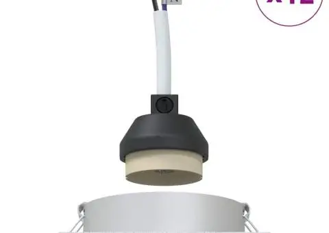 Spoturi încastrate 12 bucăți Pătrat GU10 Argintii 91x91 mm - 4/5