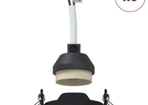 Lămpi încastrate 6 buc Round GU10 Negru Ø90 mm Oțel - 4/5