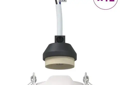 Spoturi încastrate 12 buc Round GU10 Alb Ø90 mm Oțel - 4/5