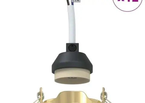 Spoturi Incorporate 12 buc Round GU10 Aur Ø90 mm Oțel - 4/5