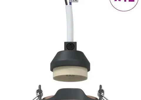 Spoturi încastrate 12 buc Round GU10 Cupru Ø90 mm Oțel - 4/5