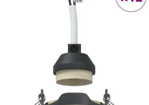 Spoturi încastrate 12 buc Round GU10 Alamă Ø90 mm Oțel - 4/5