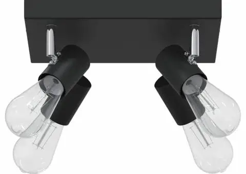 Spot de Tavan 4 Cărți Ajustabil Negru E27 - 3/5