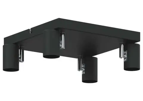 Spot de Tavan 4 Cărți Ajustabil Negru E27 - 4/5