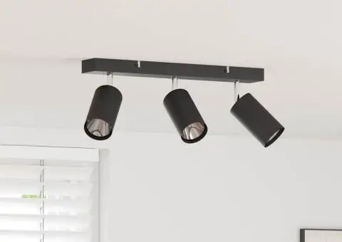 Spot de plafon cu 3 căi ajustabile negru GU10 - 1/5