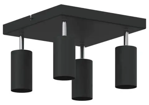 Spot de tavan 4 Way Reglabil Negru GU10 - 4/5