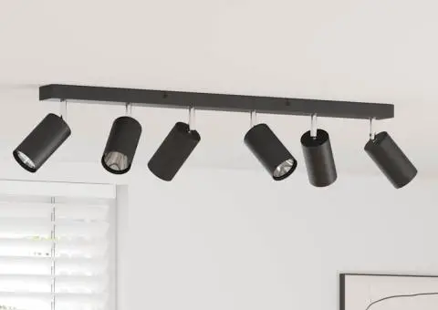 Spotlight de Tavan cu 6 Brațe Regabile Negru GU10 - 1/5