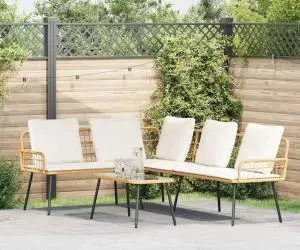 vidaXL Canapea formă L, natural, 231x173x78 cm, poliratan