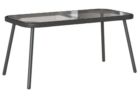 Măsuță de cafea, negru, 90x45x42 cm, poliratan - 2/5