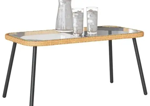 Măsuță de cafea, natural, 90x45x42 cm, poliratan - 3/5