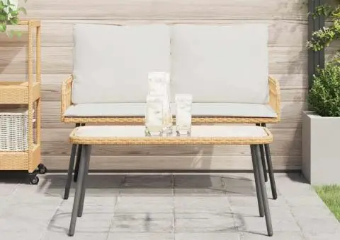 Măsuță de cafea, natural, 90x45x42 cm, poliratan - 4/5