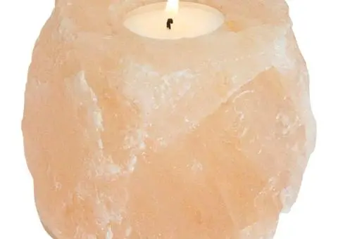 Suporturi de lumânări din piatră de sare, roz, 4 buc., 2,8 kg - 2/4