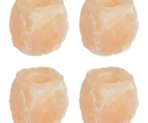vidaXL suporturi pentru lumânări din sare 4 buc 4 kg Roz