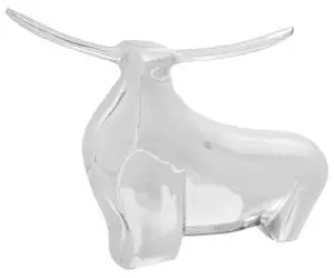vidaXL Sculptură taur, argintiu, 37x44x17 cm, aluminiu