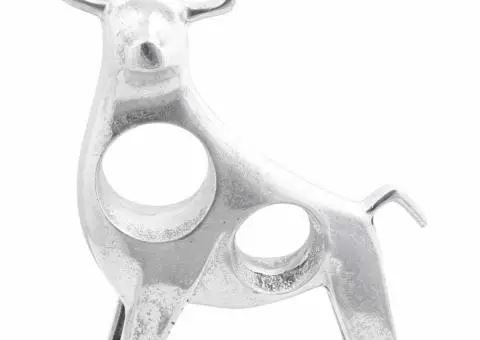 Sculptură taur, argintiu, 22x9,5x34 cm, aluminiu - 3/5