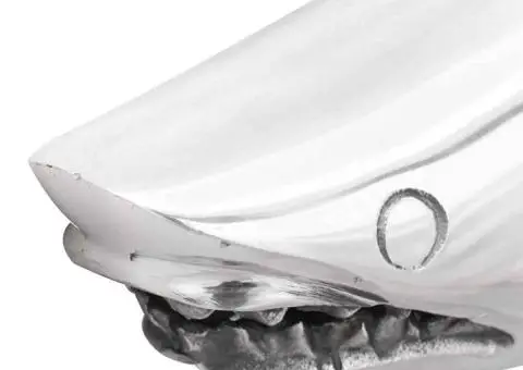 Sculptură rechin, argintiu, 68x20x24 cm, aluminiu - 5/5