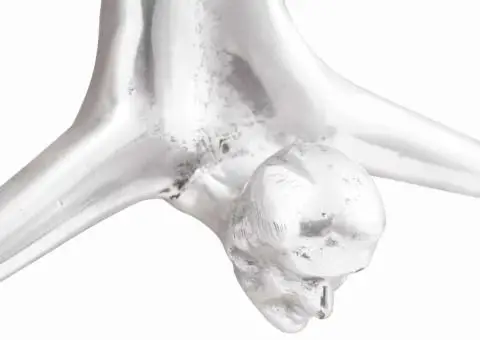 Sculptură om în cadere, argintiu, 22x8x25 cm, aluminiu - 5/5