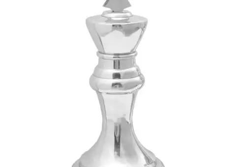 Sculpturi şah, 2 buc., argintiu, aluminiu - 1/5