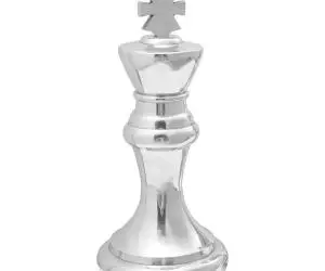 vidaXL Sculpturi şah, 2 buc., argintiu, aluminiu