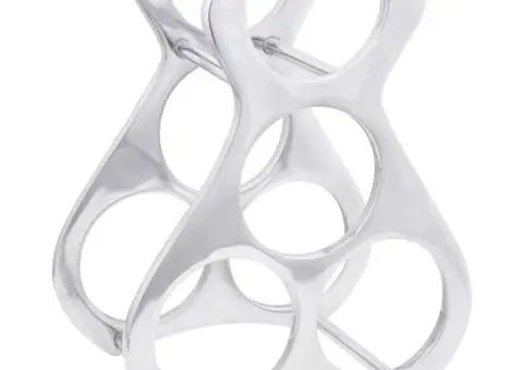 Suport de vinuri, argintiu, 23x14x28 cm, aluminiu - 1/5