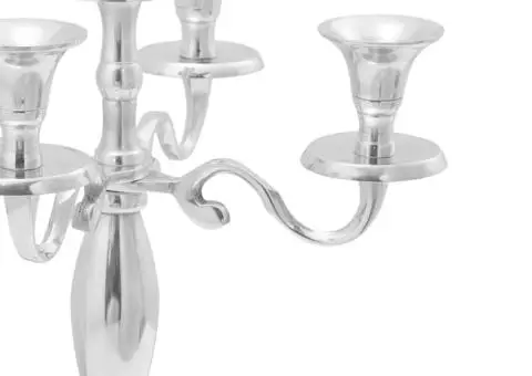 Suport de lumânări, argintiu, 29x29x40 cm, aluminiu - 4/5