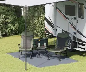 vidaXL Accesoriu Cort Albastru-Gri Poliester 200 x 300 cm