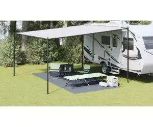 vidaXL Accesoriu Cort Gri-Albastru Polietilenă 250 x 500 cm Pliabil