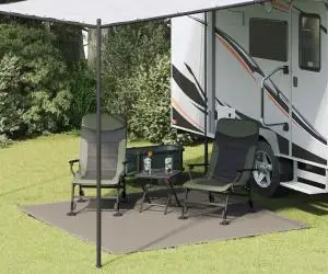 vidaXL Accesoriu pentru Cort Gri deschis Poliester 250 x 250 cm Pliabil