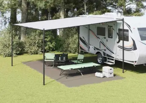 Accesoriu de Cort Gri deschis Poliester 300 x 600 cm Durabil - 1/5