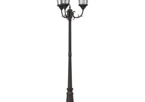 Stâlp de lumină pentru grădină cu 3 lămpi E27 Bronz 235 cm Aluminiu - 2/5