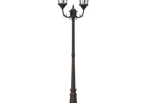 Stâlp de iluminat de grădină cu 2 lămpi E27 Bronz 235 cm Aluminiu - 2/5