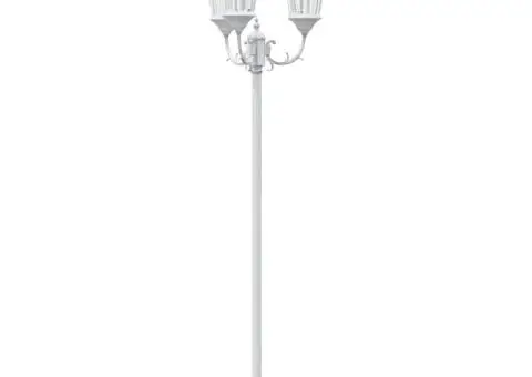 Stâlp de iluminat pentru grădină cu 3 lămpi E27 Alb 220 cm Aluminium - 2/5