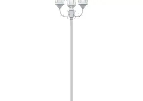 Stâlp de iluminat pentru grădină cu 3 lămpi E27 Alb 220 cm Aluminium - 3/5