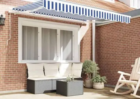 Material de Înlocuire pentru Marchiză pentru Cadru de 3.5m x 2m Alb și Albastru - 3/5