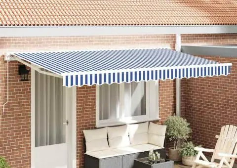 Material de schimb pentru marchiza de 4x2 m Albastru și Alb - 1/5