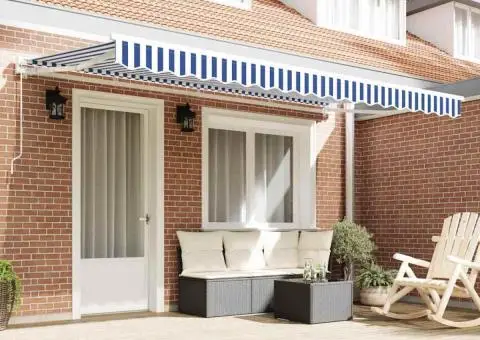 Material de schimb pentru marchiza de 4x2 m Albastru și Alb - 3/5