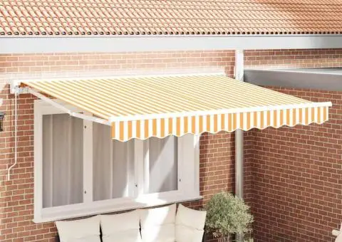 Material de înlocuire pentru marchiză pentru cadru de 3x2 m în galben și alb - 1/5