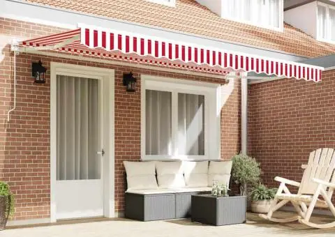 Material de înlocuire pentru marchiză pentru cadru de 4x2 m Roșu și Alb - 3/5