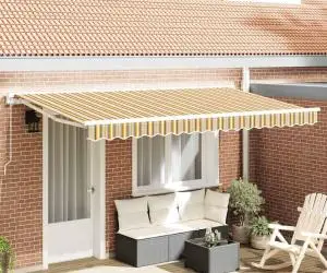 vidaXL Material de Înlocuire pentru Marchiză pentru cadru de 4x2 m cu design multicolor în dungi