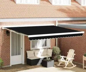 vidaXL Țesătura de Înlocuire pentru Copertină pentru Cadru 4x3.5 m Negru
