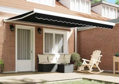 Țesătura de Înlocuire pentru Copertină pentru Cadru 4x3.5 m Negru - 3/5