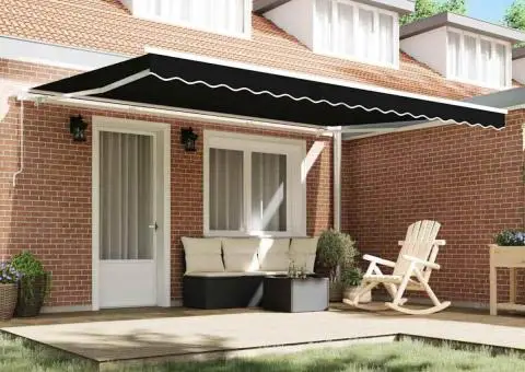 Material de Înlocuire pentru Copertină pentru Cadru de 4.5x3.5 m Negru - 3/5