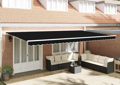 Material de Înlocuire pentru Marchiză pentru Cadru de 6x3 m Negru - 1/5