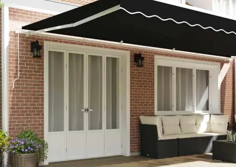 Țesătura de Înlocuire pentru Marchiză pentru Cadru de 6x3,5 m Neagră - 3/5