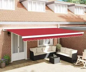 vidaXL Țesătura de înlocuire pentru marchiză pentru cadru de 5x3.5 m Roșie
