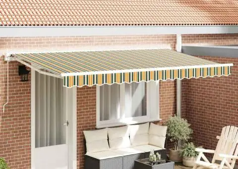 Tela de schimb pentru marchiză pentru cadru de 4x2 m Verde și Galben - 1/5