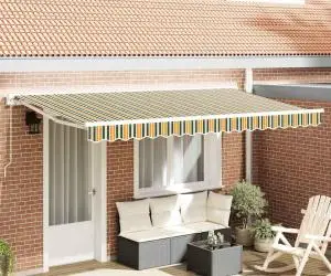 vidaXL Tela de schimb pentru marchiză pentru cadru de 4x2 m Verde și Galben