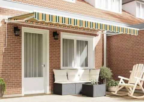 Tela de schimb pentru marchiză pentru cadru de 4x2 m Verde și Galben - 3/5