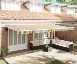 vidaXL Țesătură pentru înlocuirea marchizei pentru cadru de 6x3 m Verde și Galben